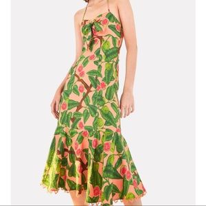 FARM Rio Guava Printed Halter Midi Dress XS NWT
